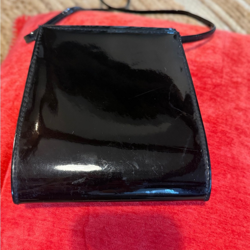 Sleek Black Patent Leather Mini Bag - Picture 4 of 4